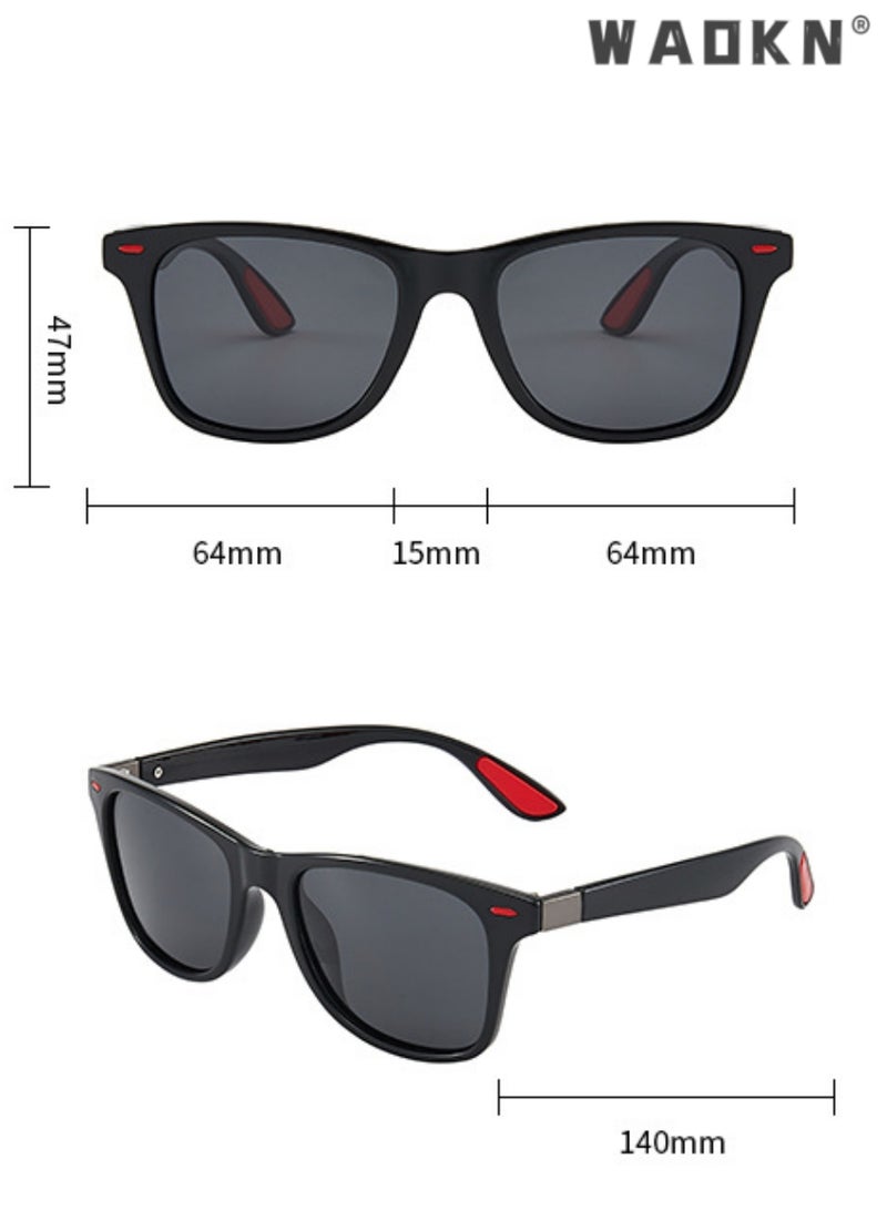 WAOKN Polarized Sports Sunglasses for Men Women, Classic Square Sun Glasses Driving Cycling Outdoor Lightweight Shades for Womens 100% UV400 Protection，for Summer Outdoor Beach Travel Camping - Image 5