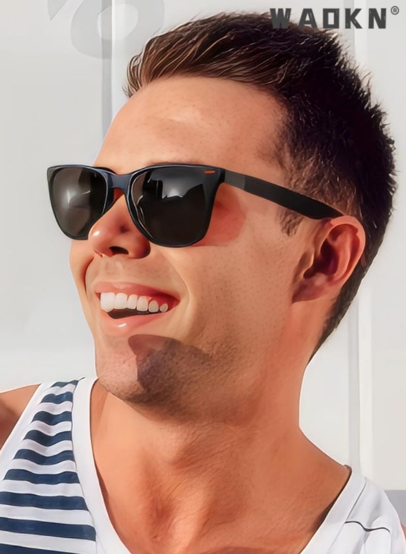 WAOKN Polarized Sports Sunglasses for Men Women, Classic Square Sun Glasses Driving Cycling Outdoor Lightweight Shades for Womens 100% UV400 Protection，for Summer Outdoor Beach Travel Camping - Image 2