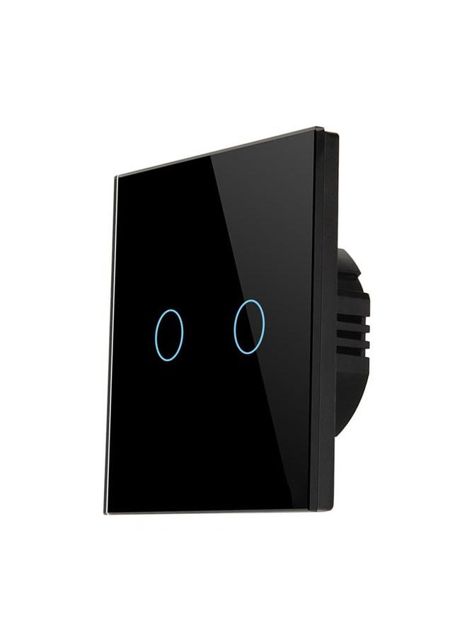Thoraya Wifi Smart Switch Single Fire AC90 to 240V APP Touch Voice Control RF433 Frequency for Google Home for Tuya 2 Gang Black  - Image 1