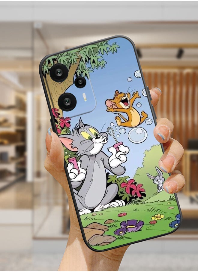Protective Shockproof Case Cover For Xiaomi Redmi Note 12 Turbo Tom and Jerry Drawing
