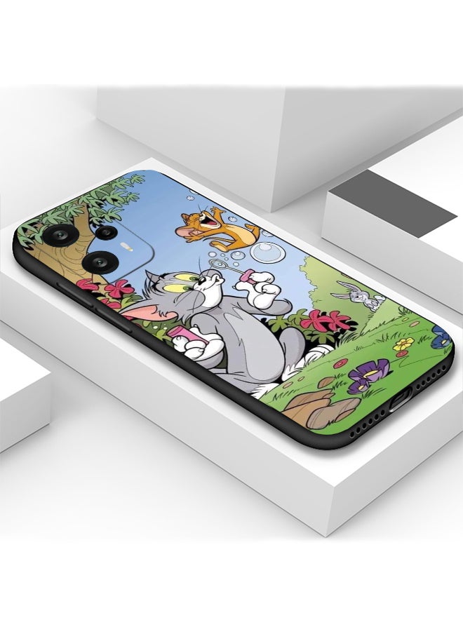 Protective Shockproof Case Cover For Xiaomi Redmi Note 12 Turbo Tom and Jerry Drawing