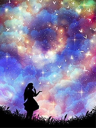 DIAMOND CRAFTZ Diamond Painting Kits 5D Diamond Paint for Adults and Kids with Diamond Art Painting Kits Perfect for Home Decoration and Room Wall Decor 12x16inchGalaxy Girl