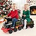 OLAKIDS 6V 2Seater Ride on Train with Carriage Storage Train Whistle Music Lights for 18 Months 2 Seaters Retro - Image 4