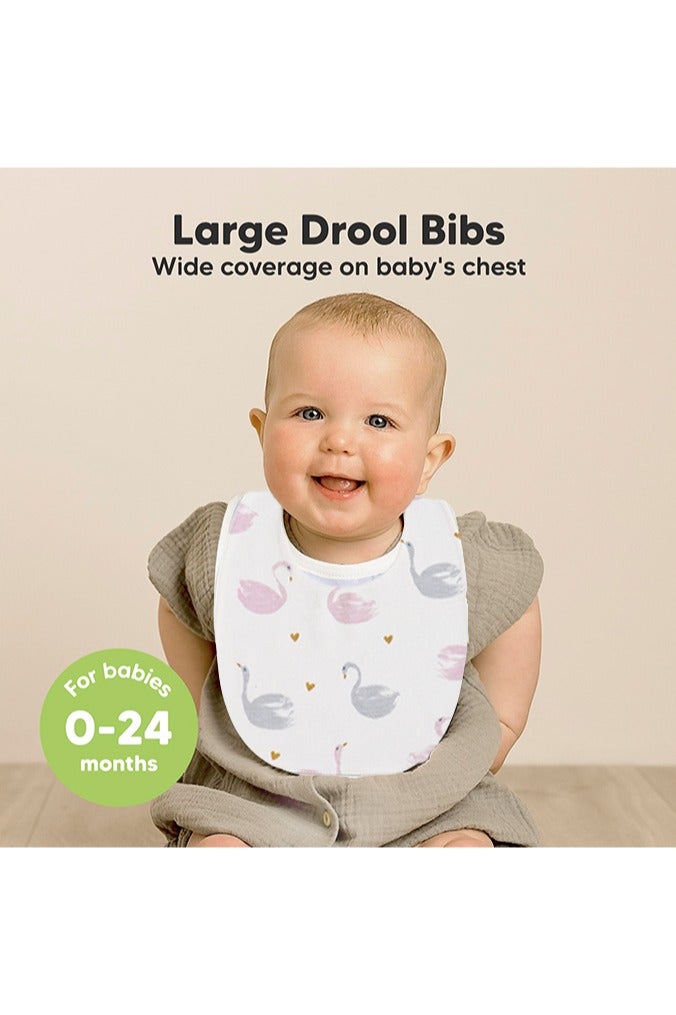 insular 6 Pack Dribble Bibs, Soft Cotton Baby Teething Bibs Waterproof Drool Bibs (Multicolour) - Image 2