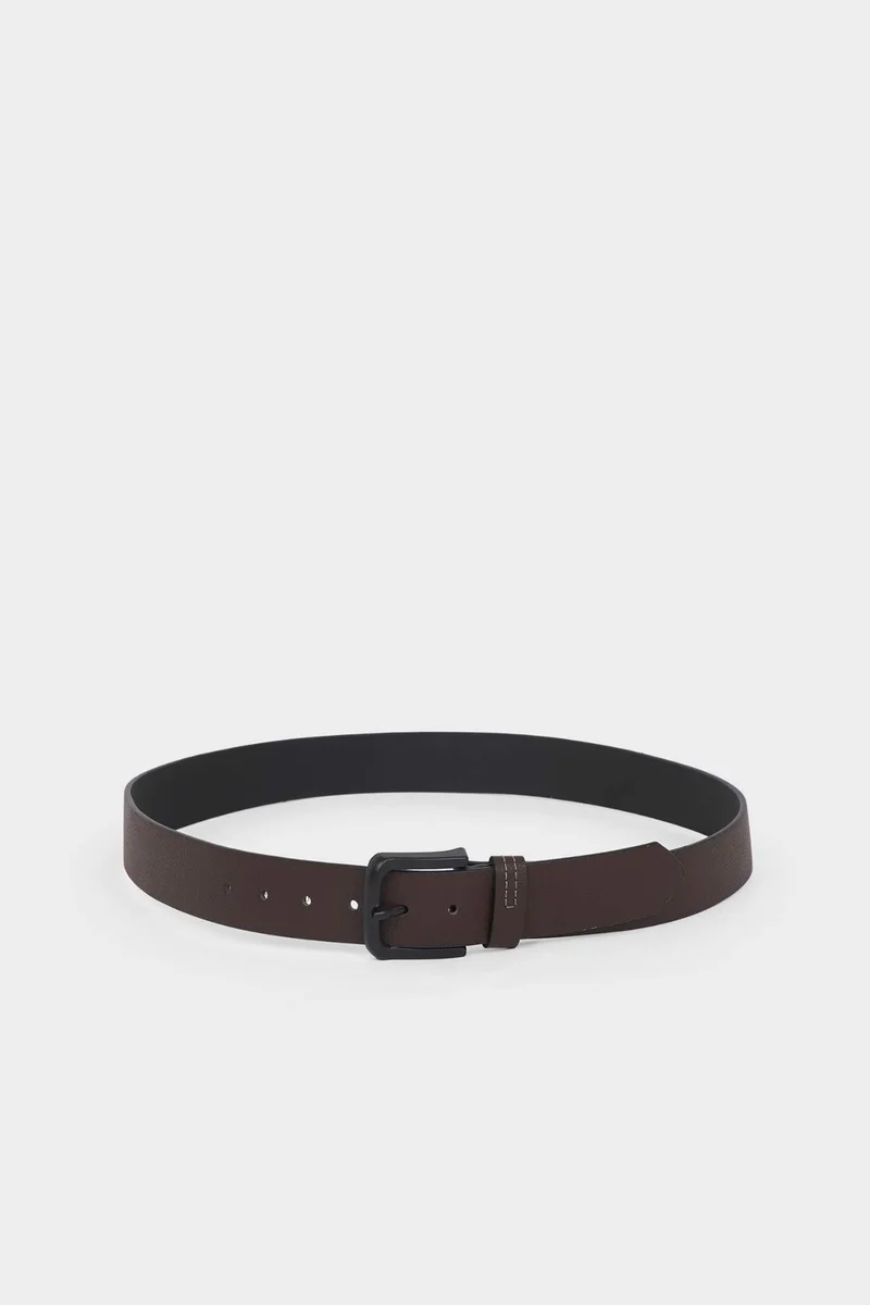 ديفاكتو Man Rectangle Clasp Faux Leather Jean Belt