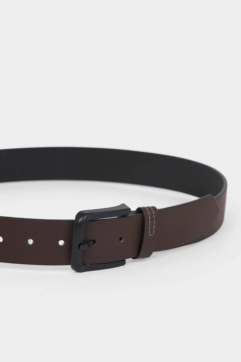 ديفاكتو Man Rectangle Clasp Faux Leather Jean Belt