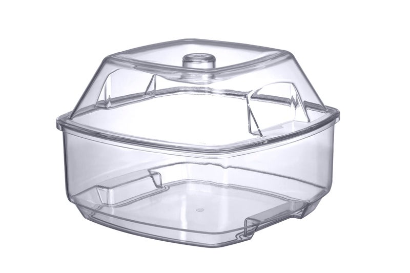 Prodyne Acrylic Flip Salad On Ice Bowl with Lid, 2pc Set, 10", Clear - Image 1