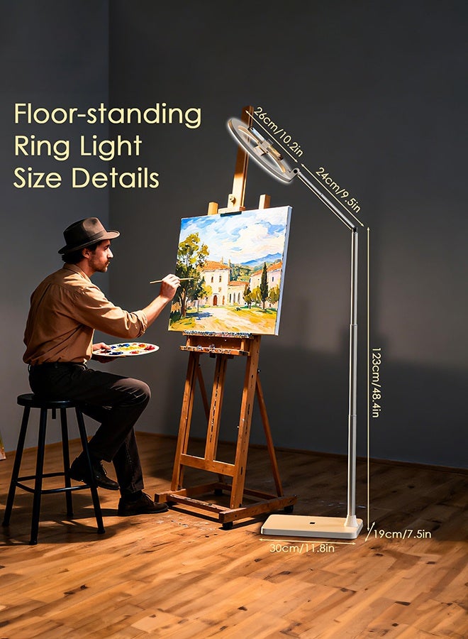 WALALLA All-in-One Professional Ring Light & Overhead Tripod Kit: 25cm Dimmable RGB Selfie Circle Light with Phone Mount & Sturdy Stand for Live Streaming, Video Recording, Content Creation, TikTok, YouTube, Photography, Online Teaching, Video Calls - Image 4