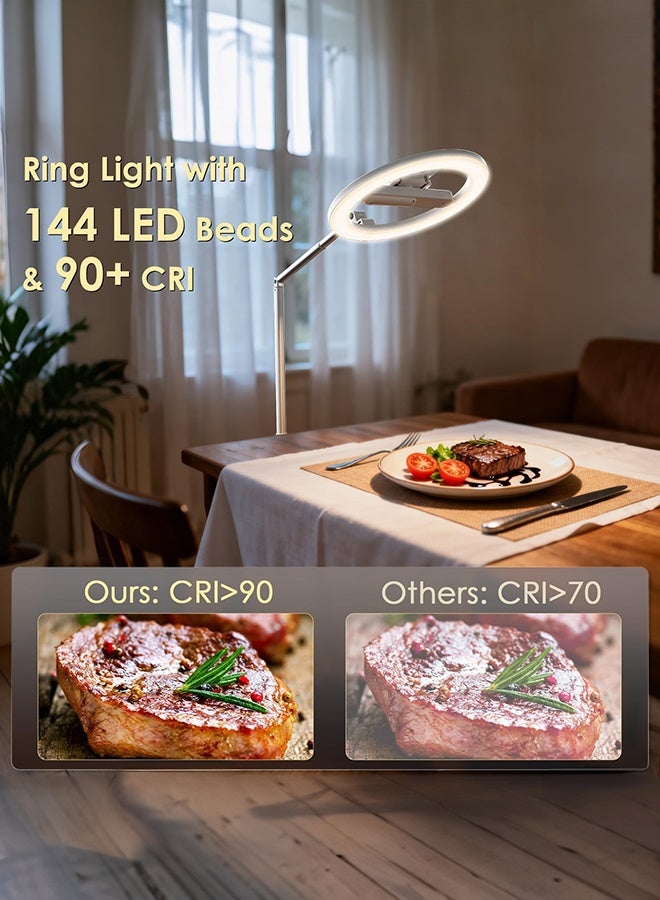 WALALLA All-in-One Professional Ring Light & Overhead Tripod Kit: 25cm Dimmable RGB Selfie Circle Light with Phone Mount & Sturdy Stand for Live Streaming, Video Recording, Content Creation, TikTok, YouTube, Photography, Online Teaching, Video Calls - Image 5