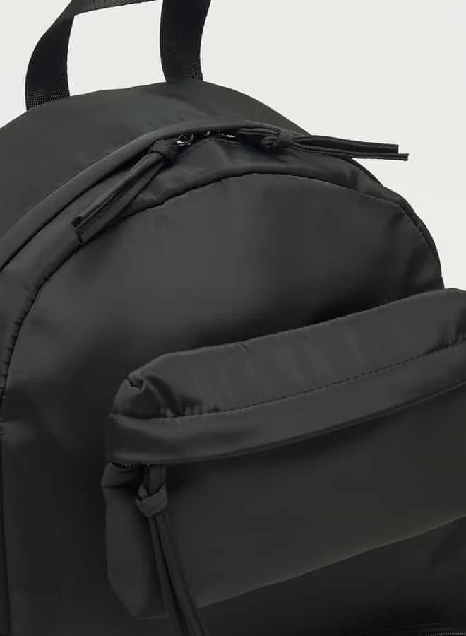 لي كوبر Lee Cooper Logo Print Backpack with Adjustable Straps and Zip Closure