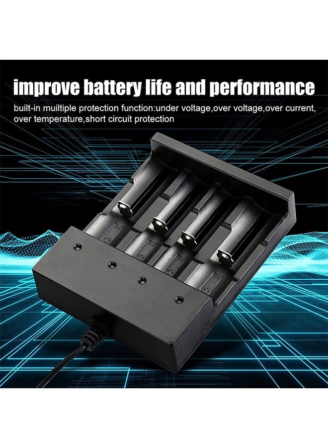 Quantum Battery Charger, USB Smart Battery Charger 4 Slot 5V, USB Charger for 3.7V 18500 I865O Batteries - Image 3