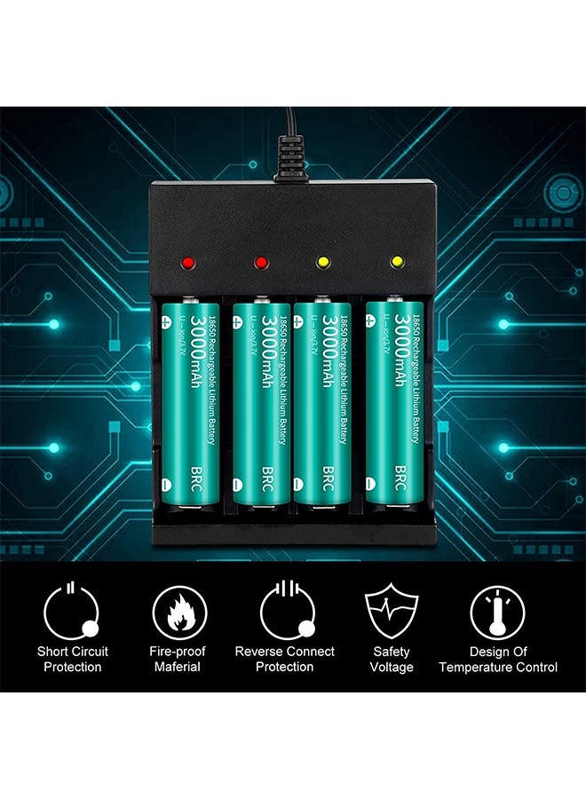 Quantum Battery Charger, USB Smart Battery Charger 4 Slot 5V, USB Charger for 3.7V 18500 I865O Batteries - Image 2