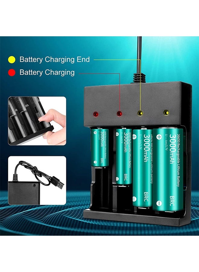 Quantum Battery Charger, USB Smart Battery Charger 4 Slot 5V, USB Charger for 3.7V 18500 I865O Batteries - Image 5