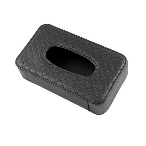 KolorFish Headrest Car Tissue Holder, Car Back Seat Hanging Tissue Holder with PU Leather, Tissue Box Holder (Tissues Included) Black - Image 4