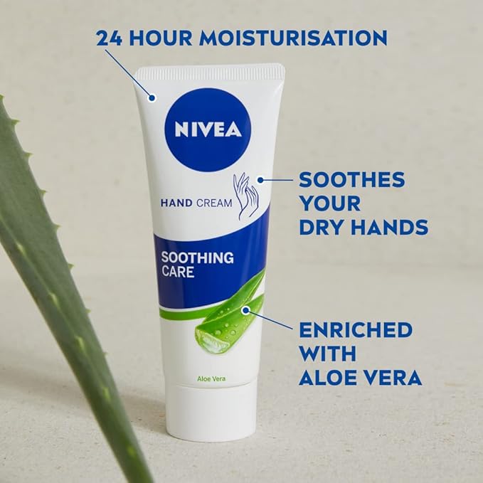Nivea كريم اليدين المهدئ من نيفيا بالصبار 75 مل - كريم مرطب لليدين الجافة والمتشققة لمدة 24 ساعة - تركيبة غير دهنية وسريعة الامتصاص تهدئ البشرة - Image 2
