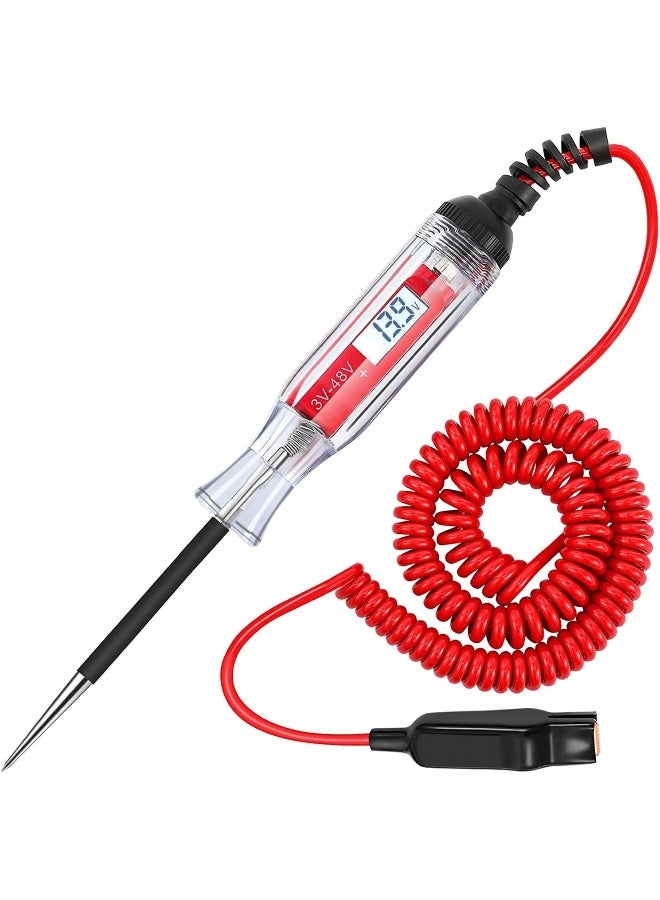 AWBLIN Automotive Test Light, DC 3-48V Digital LCD Circuit Tester Heavy Duty Light Tester with Voltmeter, Car Truck Vehicle Circuits Low Voltage Tester Probe, 12 Volt Auto Electrical Tester - Image 1