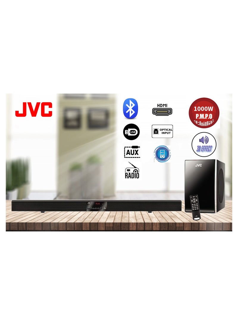JVC 65 Inch 4K UHD Android 13 Smart Tv And 2.1 Ch Soundbar With Subwoofer Combo LT-65N675+TH-BY370A Black - Image 3