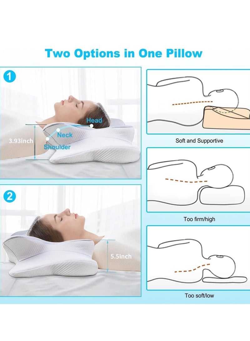 Vparty Premium Cervical Neck Pillow – Upgraded Ergonomic Memory Foam Support for Back, Side, and Stomach Sleepers, Ideal for Neck Pain Relief and Comfortable Sleep, Soft Grey Design - Image 5