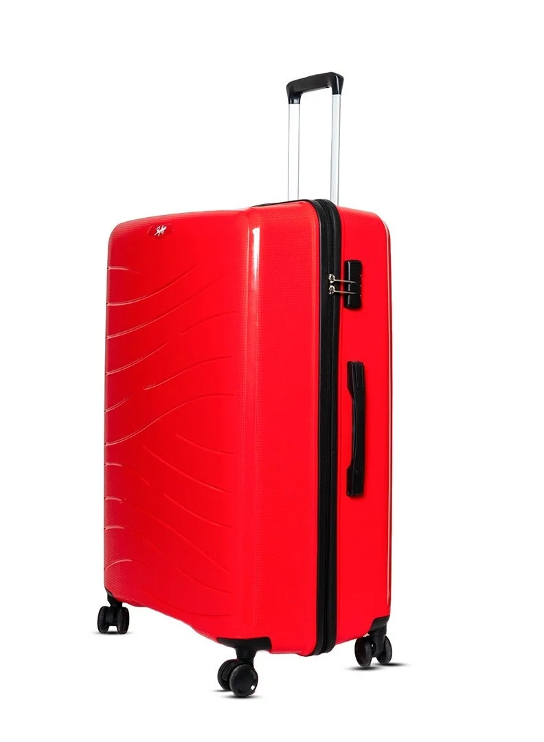 سكاي باجز مجموعة حقائب سفر بعجلات دوارة  درجة بنمط صلب من البولي بروبلين ماكس  وات، مقاس  سم للكابينة و  سم كبيرة، لون أحمر