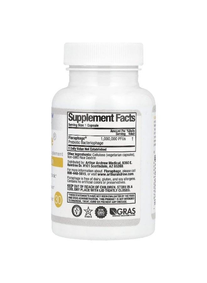 Arthur Andrew Medical Arthur Andrew Medical, Floraphage, Probiotic Multiplier, 1,000,000 PFUs, 30 Capsules  - Image 2