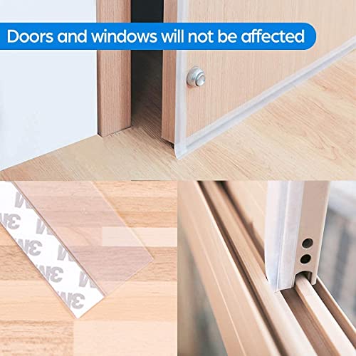 STYXON Door Weather Stripping, Silicone Seal Strip Window Seal Silicone Sealing Tape for Door Draft Stopper Adhesive Tape for Doors Windows and Shower Glass Gaps (6Ft Long X 45MM and 25MM) - Pack-2 - Image 5