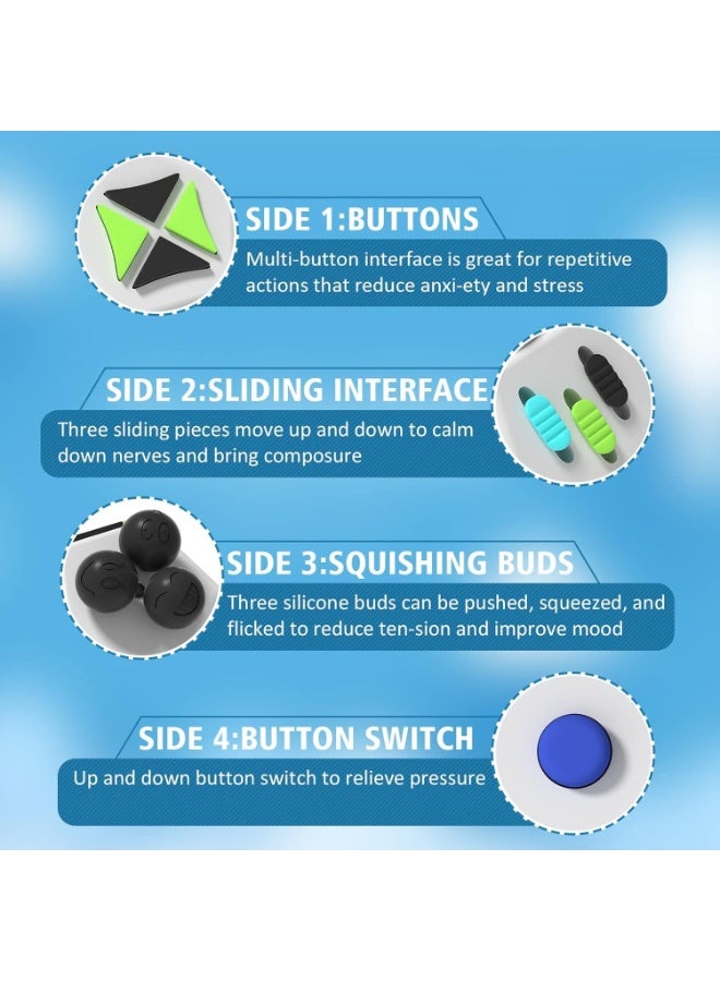 Fidget Cube, 12-Side Stress Relief Cube, Anxiety Relief Toy, Fidget Toy for Adults and Kids, Sensory Toy, Relieves Stress and Anxiety Anti Depression Focus (White) - Image 4