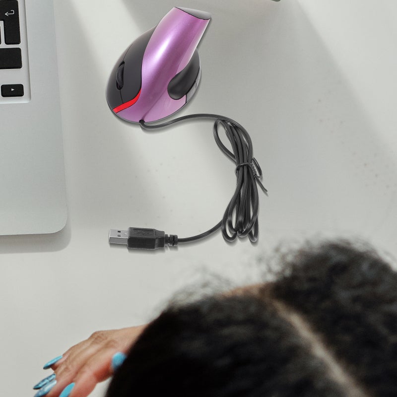 📱 فأرة كم وتر سلكية بزخرفة عمودية بتصميم مريح ودعم معصم مع خمسة أزرار - Image 5