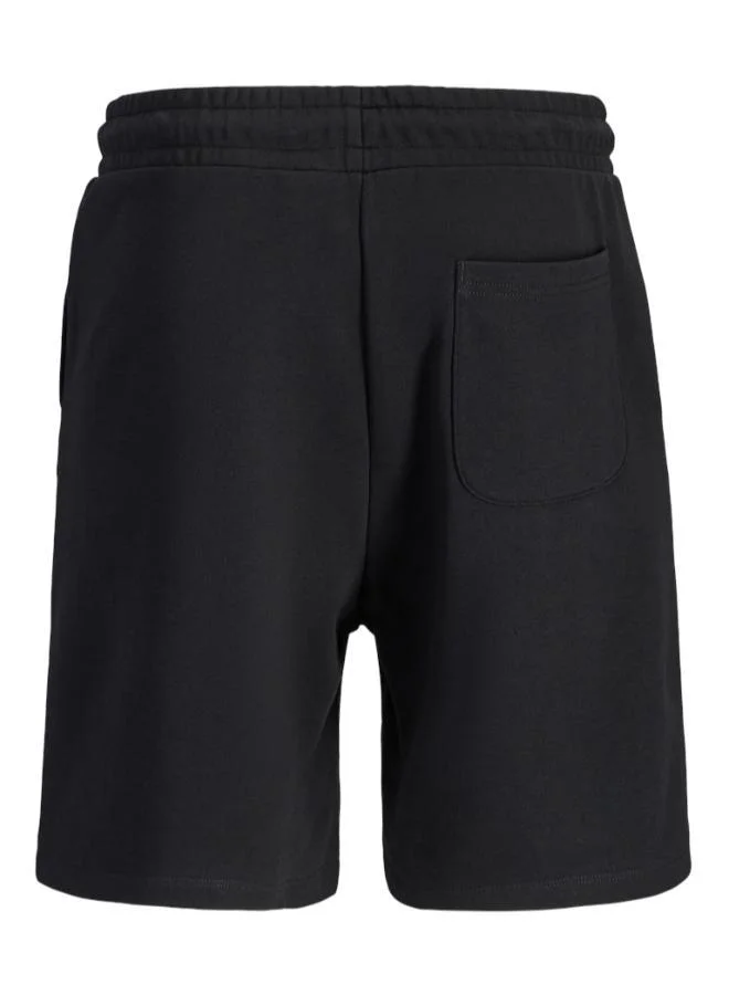 JACK & JONES Black Logo Drawstring Sweat Shorts for Men | Best Price UAE