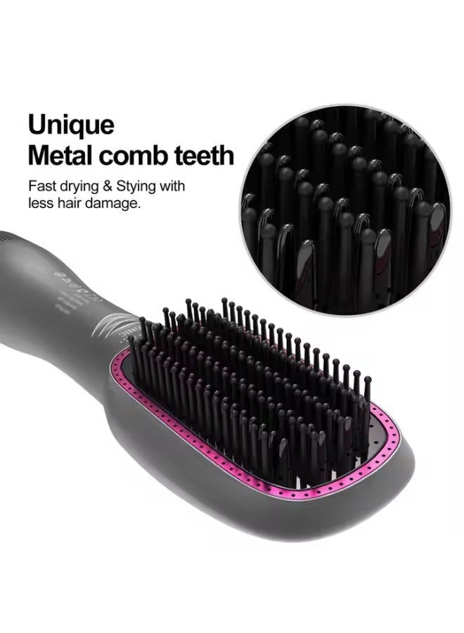 Axaron 3-in-1 Ionic Hot Air Brush: Hair Straightener, Blow Dryer & Styler | 1200W, 3 Heat/2 Speed | Ceramic Tourmaline for Curly/Thick Hair - Image 5