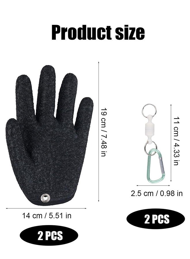 Sweet Life 2Pcs Fishing Gloves with Magnet Release - Professional Anti-Slip Catch Fish Gloves, Puncture Proof Ice Fishing Glove for Handling, Catching, Cleaning, Hunting, Fisherman Fishing Accessories - Image 2