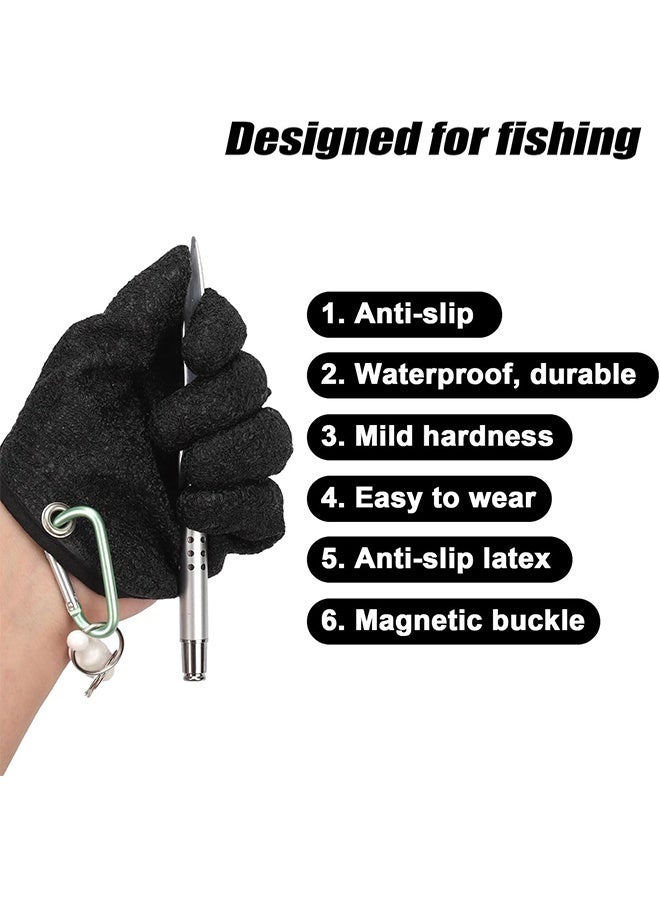 Sweet Life 2Pcs Fishing Gloves with Magnet Release - Professional Anti-Slip Catch Fish Gloves, Puncture Proof Ice Fishing Glove for Handling, Catching, Cleaning, Hunting, Fisherman Fishing Accessories - Image 4