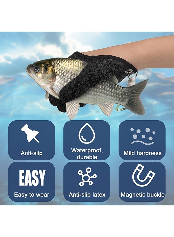 Sweet Life 2Pcs Fishing Gloves with Magnet Release - Professional Anti-Slip Catch Fish Gloves, Puncture Proof Ice Fishing Glove for Handling, Catching, Cleaning, Hunting, Fisherman Fishing Accessories - Image 5