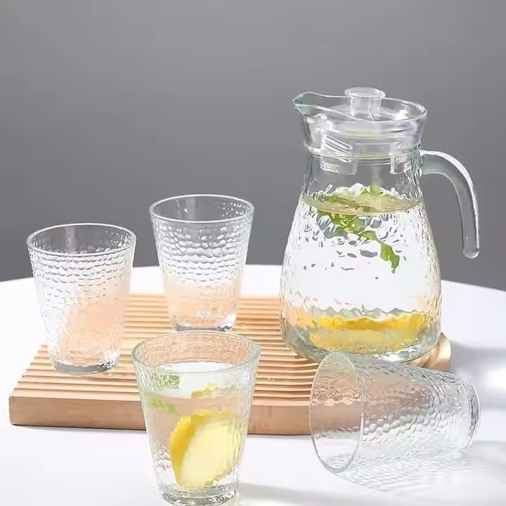 DASTAV Large Cool Glass Pitcher Set 12L Water Kettle with 4 Bubble Glass LeakProof Lid BPAFree TemperatureResistant Ideal for Lemonade Iced Tea Juice Coffee and Fruit Infused Water  - Image 2