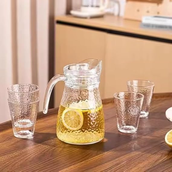DASTAV Large Cool Glass Pitcher Set 12L Water Kettle with 4 Bubble Glass LeakProof Lid BPAFree TemperatureResistant Ideal for Lemonade Iced Tea Juice Coffee and Fruit Infused Water  - Image 5