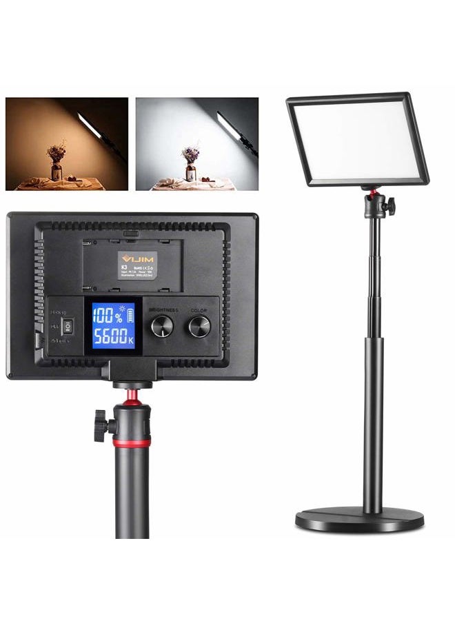Ulanzi LED Key Light Desktop, Professional Streaming Studio Panel Dimmable Bi-Color LED Video Light with LCD Screen and 28" Extend Stand, 3200-5600K CRI>95 Photography Lighting for Live Broadcast  - Image 1