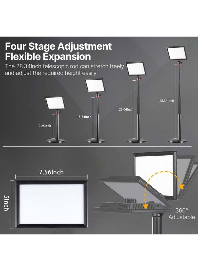 LED Key Light Desktop, Professional Streaming Studio Panel Dimmable Bi-Color LED Video Light with LCD Screen and 28" Extend Stand, 3200-5600K CRI>95 Photography Lighting for Live Broadcast
