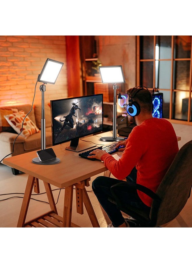Ulanzi LED Key Light Desktop, Professional Streaming Studio Panel Dimmable Bi-Color LED Video Light with LCD Screen and 28" Extend Stand, 3200-5600K CRI>95 Photography Lighting for Live Broadcast  - Image 2