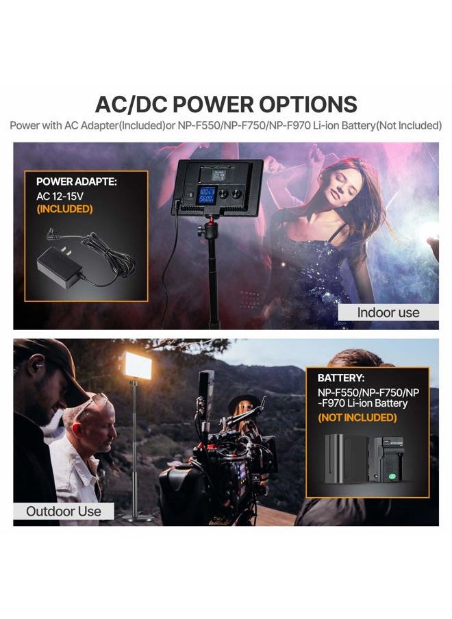 LED Key Light Desktop, Professional Streaming Studio Panel Dimmable Bi-Color LED Video Light with LCD Screen and 28" Extend Stand, 3200-5600K CRI>95 Photography Lighting for Live Broadcast