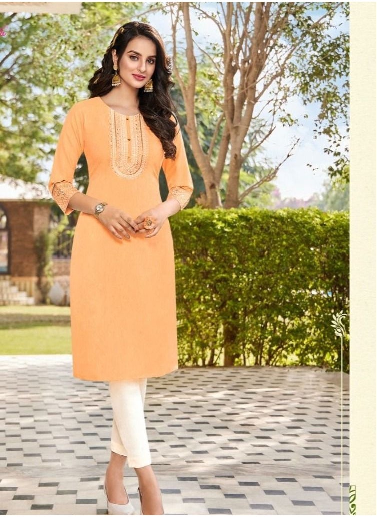 Generic - RAYON LINEN DAILY WEAR KURTI - Image 1