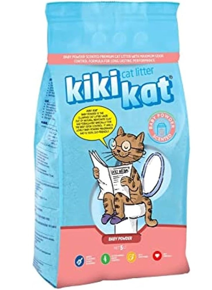 Cat Litter KikiKat Cat Litter Baby Powder 5L  - Image 1