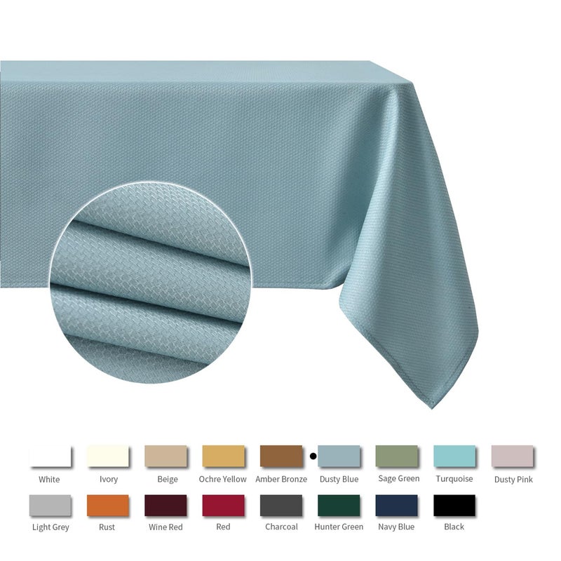 maxmill Square Jacquard Tablecloth Water Resistance Antiwrinkle Spill Proof Textured Table Cloth  Fabric Table Cover for Buffet Banquet Parties Event Holiday Dinner  70 x 70 Inch  Dusty Blue - Image 2