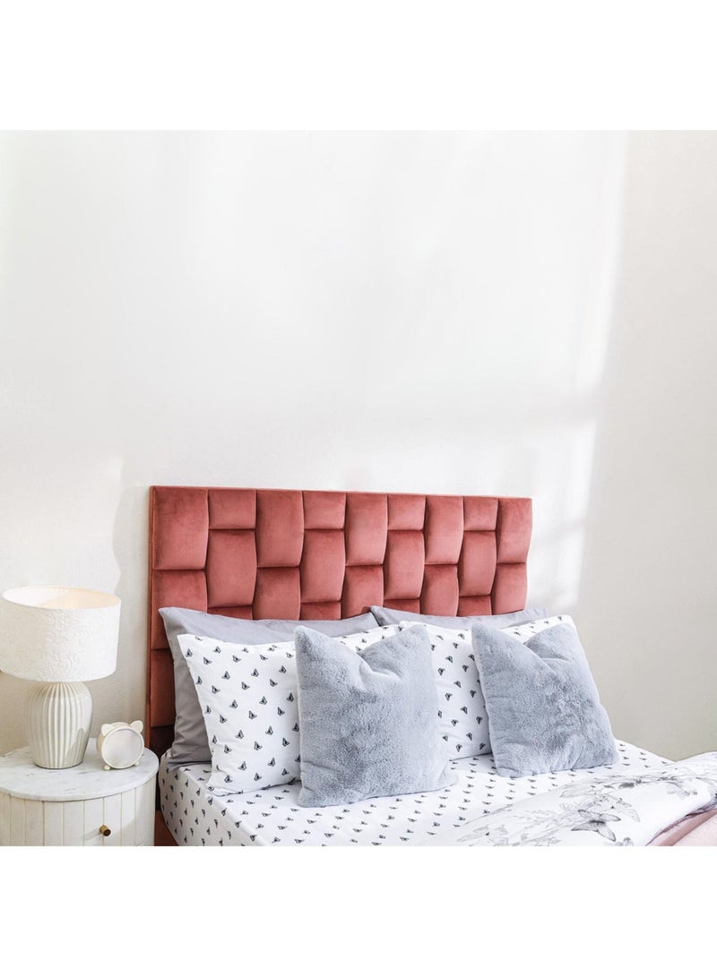 Karnak Estorn Upholstered Velvet Bed Frame Bedroom Furniture Strong And Sturdy Modern Design Wooden Bed | Quiet & Comfortable Bed (EU - Double 140x200cm, Pink) - Image 2