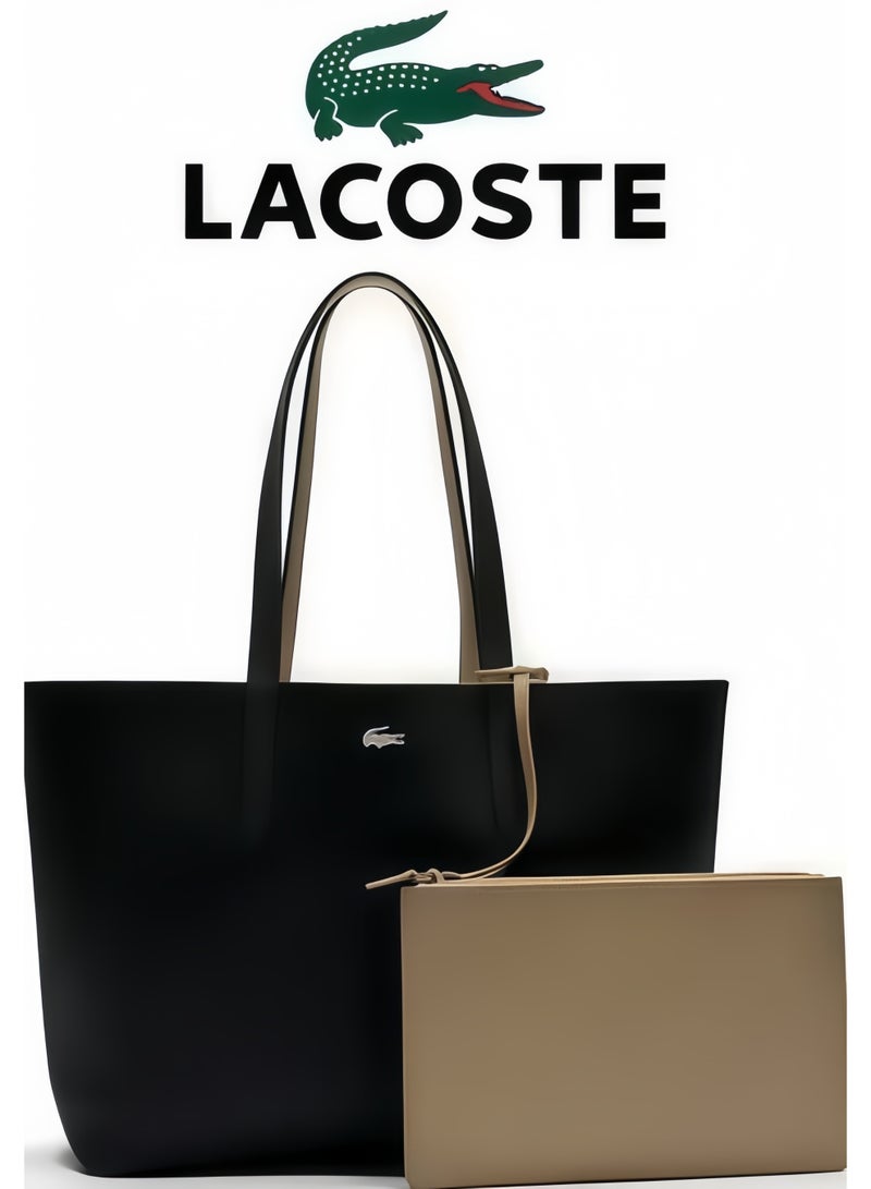Lacoste Women's Double sided Two tone Large Capacity Handbag, Fashionable Multi functional, Camera Bag - Image 1