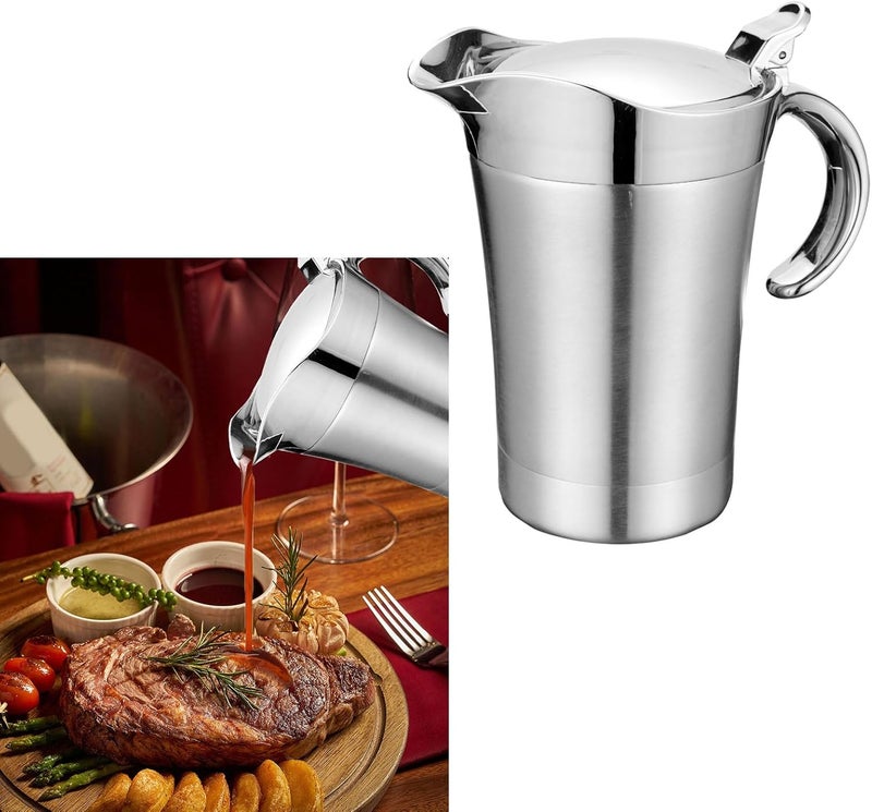 Double Insulated Sauce Pots Serving Delicate Thermal Insulated Stainless Steel Gravy and Sauce for Kitchen Use Thermal Gravy Pots - Image 2