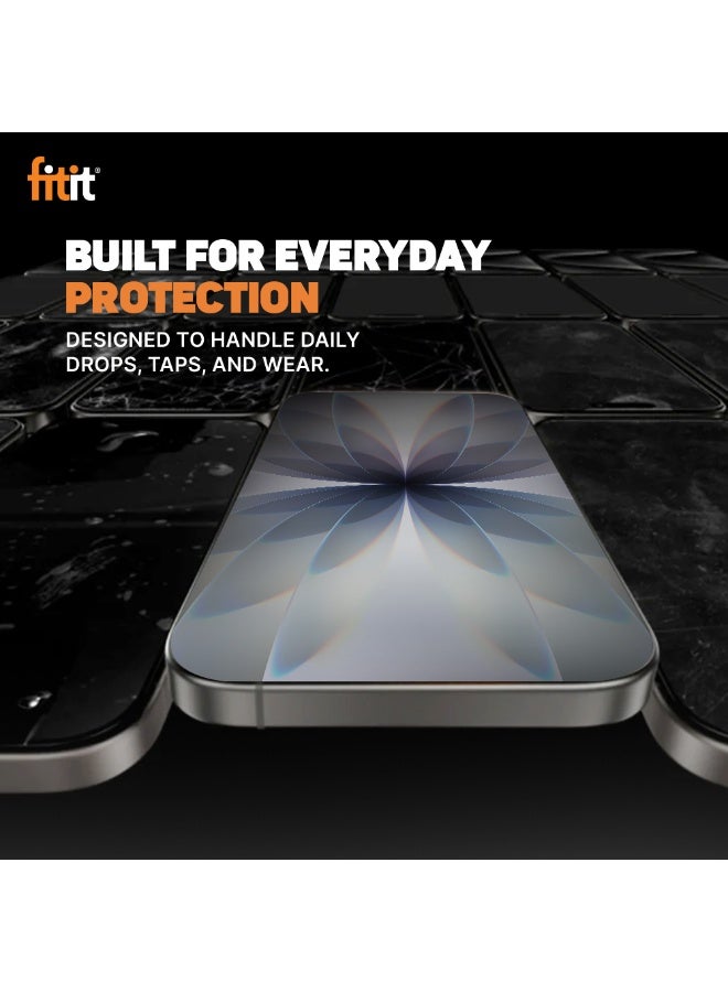 FITIT حماية شاشة زجاجية مقسّاة لجهاز آيفون 17 - صلابة 9H، وضوح عالي، مقاومة لبصمات الأصابع والبقع، متوافقة مع الجرابات - فيتت - Image 2