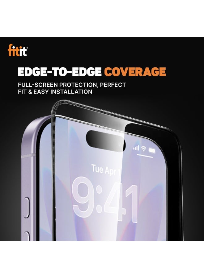 FITIT حماية شاشة زجاجية مقسّاة لجهاز آيفون 17 - صلابة 9H، وضوح عالي، مقاومة لبصمات الأصابع والبقع، متوافقة مع الجرابات - فيتت - Image 4