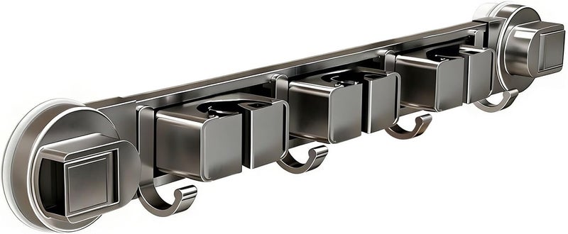 ordinarYone Strong And Enduring Aluminum Wall Mounted Broom Holder For Bathroom Kitchen Garage Without Holes Needed - Image 3