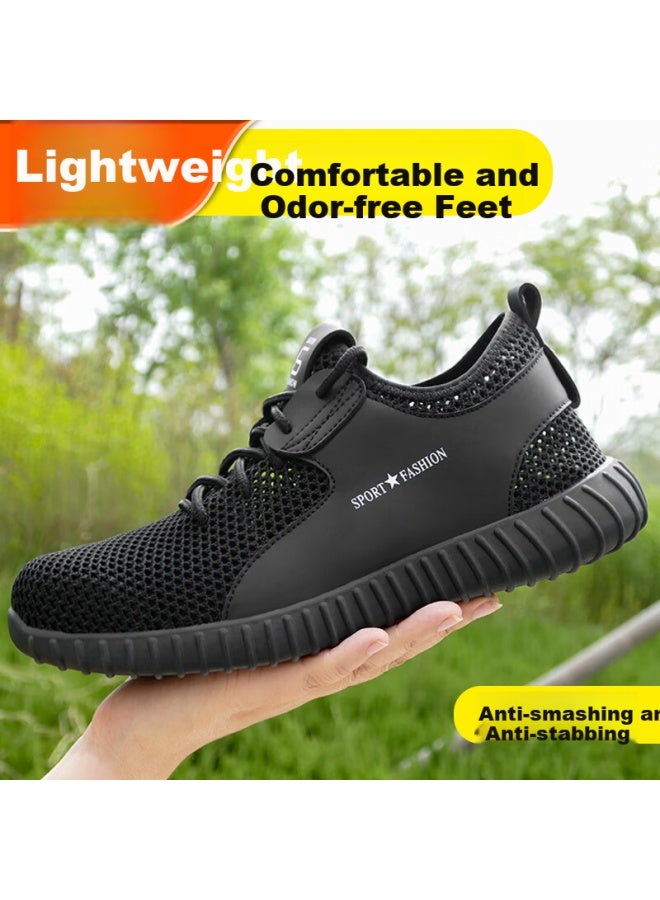 JUNBU Men'S Steel Toe Safety Work Shoes Anti-Smashing Anti-Piercing Breathable Lightweight Durable Safety Worksite Functional Shoes 9119 Size 40 - Image 4