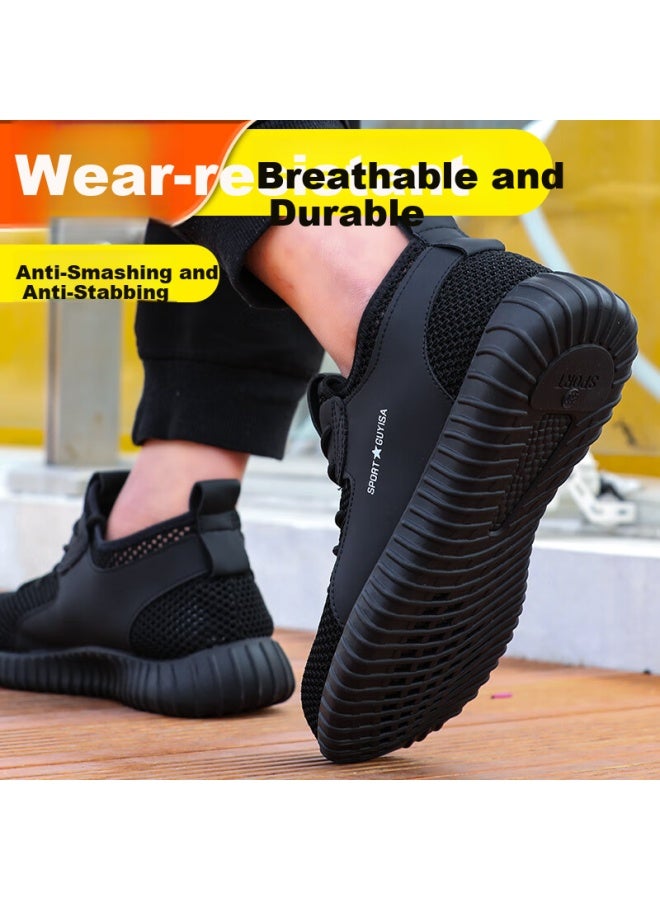 JUNBU Men'S Steel Toe Safety Work Shoes Anti-Smashing Anti-Piercing Breathable Lightweight Durable Safety Worksite Functional Shoes 9119 Size 40 - Image 5