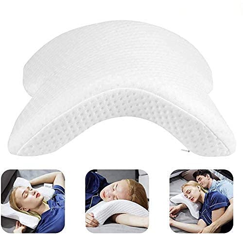 RHYDON Pressure Free Memory Foam Pillow Couple Pillow Slow Rebound NeckShoulderHeadArmBack Support Bed Sleeping Pillow Arms Protector Pillow for Unisex Sleeping PortableWhite - Image 1